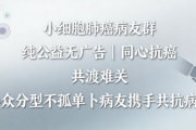 小细胞肺癌病友群，纯公益互助，同心抗癌不孤单