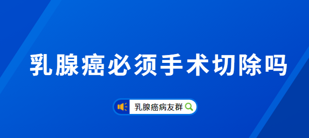 乳腺癌必须手术切除吗,乳腺癌病友群