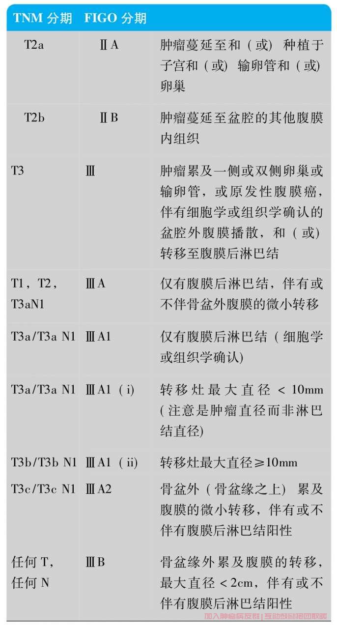 卵巢癌TNM分期