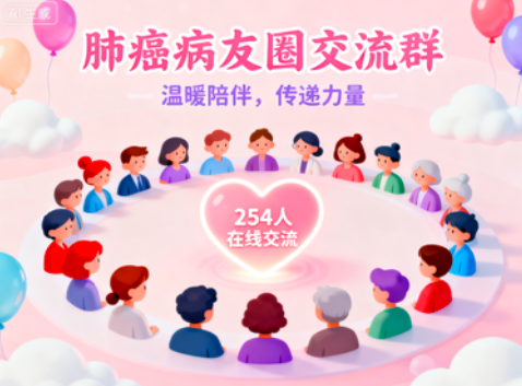 肺癌病友圈加入,已有254人正在交流群中讨论