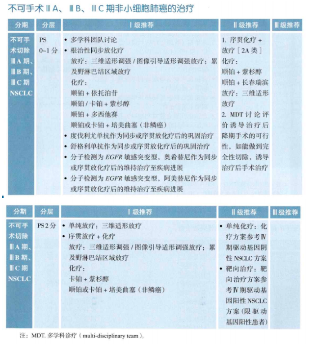 不可手术IA、IB、C期非小细胞肺癌的治疗